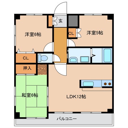 麻里布ガーデンプレイスの物件間取画像